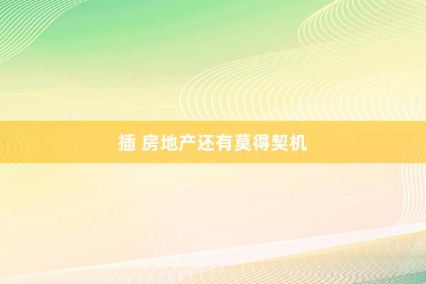 插 房地产还有莫得契机