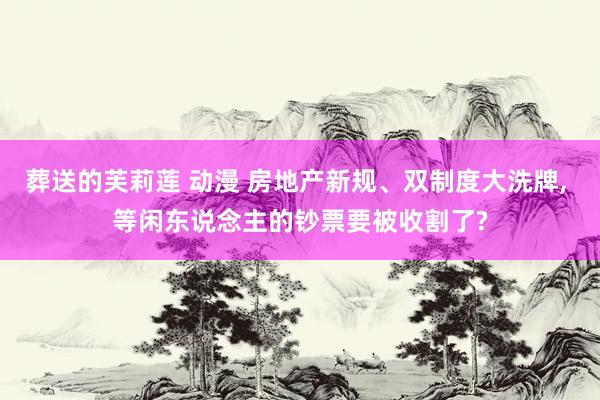 葬送的芙莉莲 动漫 房地产新规、双制度大洗牌， 等闲东说念主的钞票要被收割了?