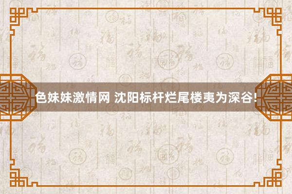 色妹妹激情网 沈阳标杆烂尾楼夷为深谷!