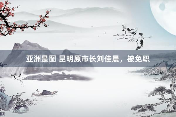 亚洲是图 昆明原市长刘佳晨，被免职