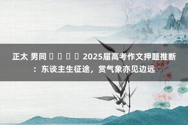 正太 男同 ​​​​2025届高考作文押题推断：东谈主生征途，赏气象亦见边远